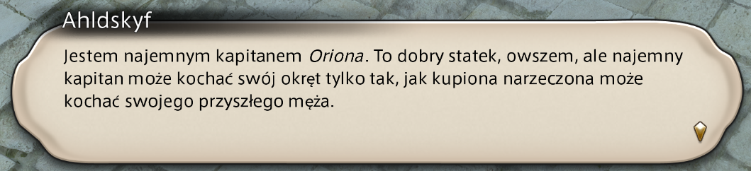 Okno rozmowy z kwestią NPC po polsku